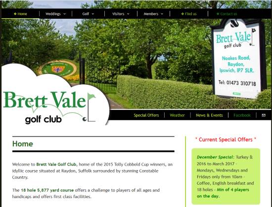 Brett Vale Golf website - By E-Success, Ipswich