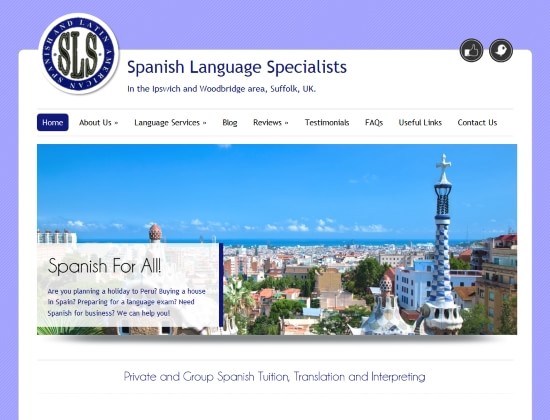 Spanish Language Specialists website - By E-Success, Ipswich